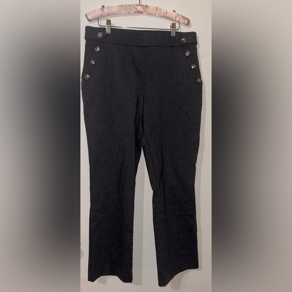 Jules & Leopold Black Pants with Button Detail